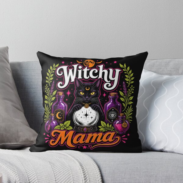 Item preview, Witchy Mama Black Cat Crystal Ball Halloween designed and sold by shirt-hard-top1.