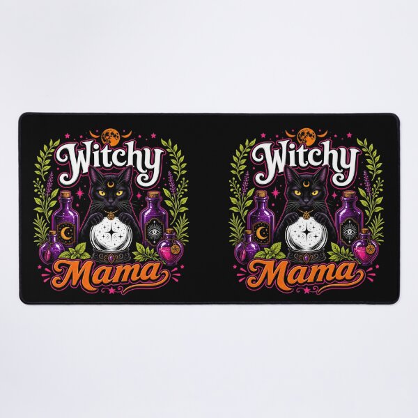 Item preview, Witchy Mama Black Cat Crystal Ball Halloween designed and sold by shirt-hard-top1.