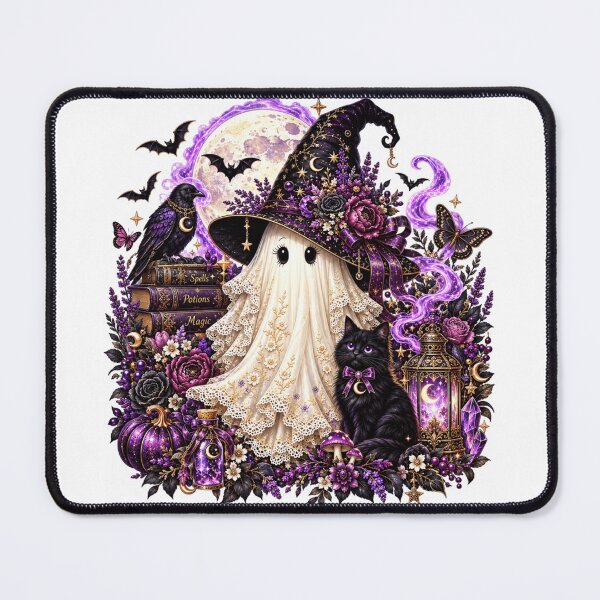 Item preview, Spooky Halloween Ghost Raven Moon Floral Botanical Witch designed and sold by Thread&Fable.