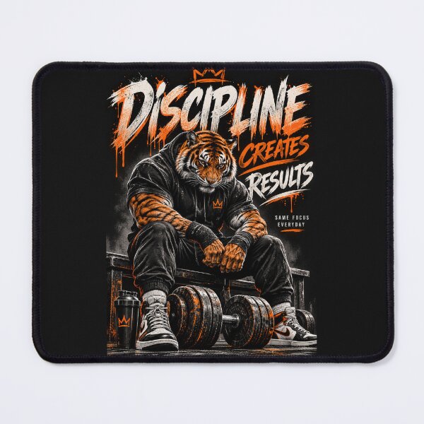 Item preview, Discipline Creates Results Gym Tiger designed and sold by Trend_Nest.