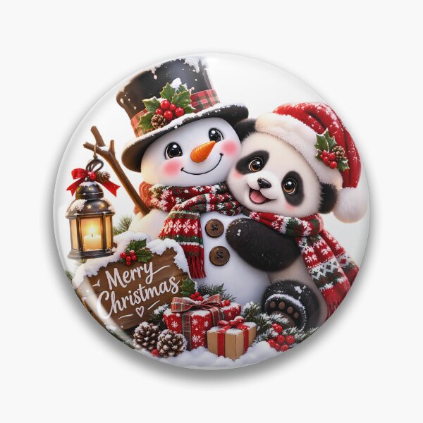 Item preview, Snowman & Panda Christmas Cuddle – Cozy Holiday Magic designed and sold by HoMya.