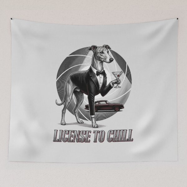 Item preview, License to Chill Funny Spy Secret Agent Dog Greyhound Lover Gift designed and sold by FurRealStudioCo.