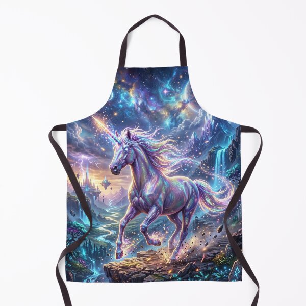 Item preview, Rainbow Unicorn in a Fantasy Mountain Landscape designed and sold by Lucid Dream Pixel.