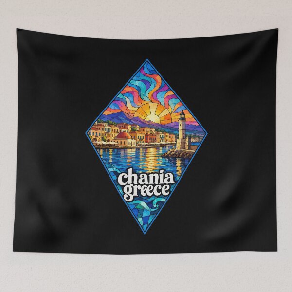 Item preview, Chania Crete Greece Travel Stained Glass Art designed and sold by TomFrontierArt.
