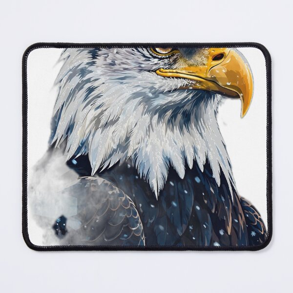 Item preview, Bald Eagle in Falling Snow - Majestic Winter Wildlife Portrait Tee designed and sold by KERK Art and Design.
