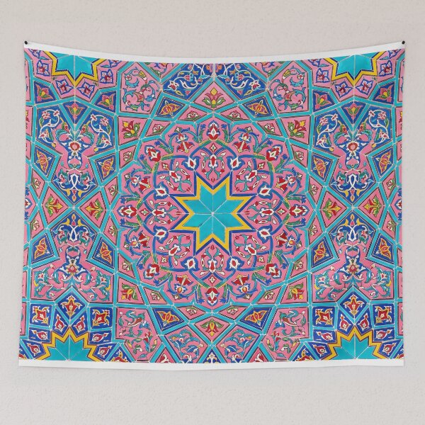 Item preview, Copy of Persian Tile Mosaic Traditional Blue Arabesque Pattern Iranian Architecture Art designed and sold by yousefi.