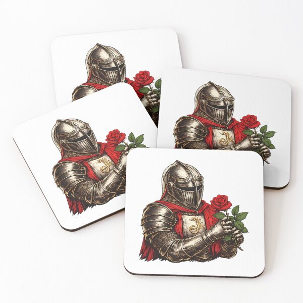 Item preview, Chivalrous Knight Holding A Crimson Rose designed and sold by TeamDzShirt.