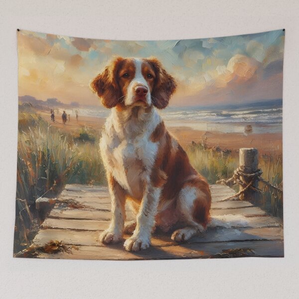 Item preview, Brittany Spaniel on the Boardwalk designed and sold by TinCatOutPost.
