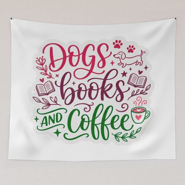 Item preview, Dogs Books and Coffee Cozy Reading Life designed and sold by ExploreAura Studio.