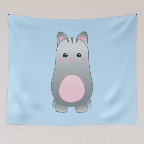 Item preview, Cute Pastel Baby Gray Cat - Kawaii Chibi illustration designed and sold by Agamaji.