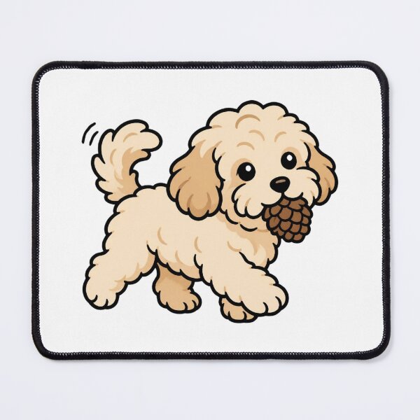 Item preview, Happy Walking Maltipoo Puppy With Pinecone Nature Dog Sticker Art designed and sold by wildsilencee.