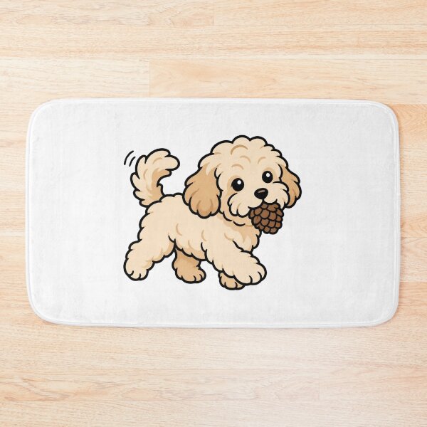 Item preview, Happy Walking Maltipoo Puppy With Pinecone Nature Dog Sticker Art designed and sold by wildsilencee.
