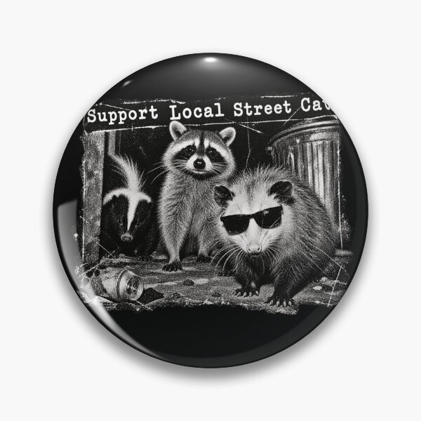 Item preview, Support Local Street Cats Raccoon Opossum Skunk Grunge Animal designed and sold by will freed18.