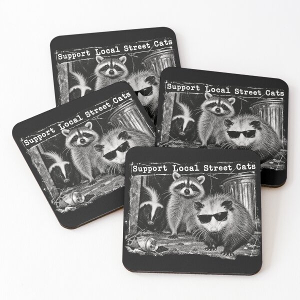 Item preview, Support Local Street Cats Raccoon Opossum Skunk Grunge Animal designed and sold by will freed18.