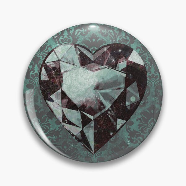 Item preview, Heart-Shaped Faceted Grungy Green Diamond Dark Academia Art designed and sold by Ghoul Enterprises.