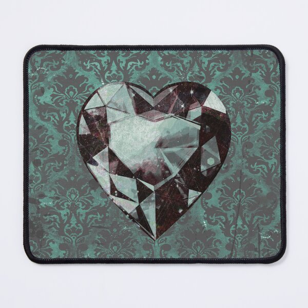 Item preview, Heart-Shaped Faceted Grungy Green Diamond Dark Academia Art designed and sold by Ghoul Enterprises.