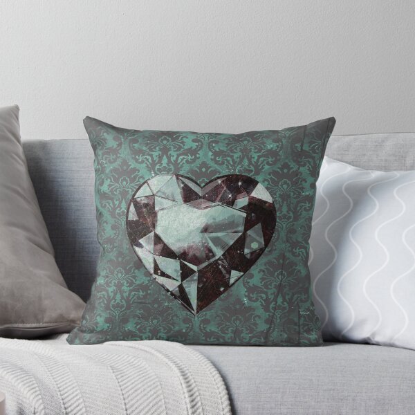 Item preview, Heart-Shaped Faceted Grungy Green Diamond Dark Academia Art designed and sold by Ghoul Enterprises.