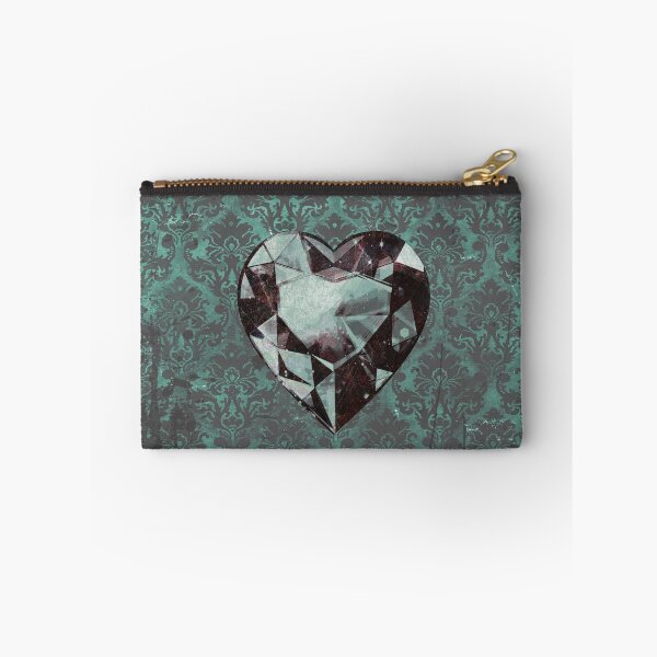 Item preview, Heart-Shaped Faceted Grungy Green Diamond Dark Academia Art designed and sold by Ghoul Enterprises.