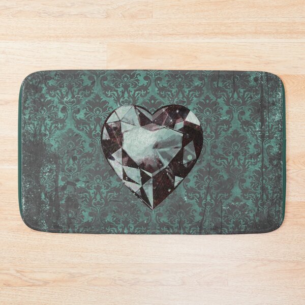 Item preview, Heart-Shaped Faceted Grungy Green Diamond Dark Academia Art designed and sold by Ghoul Enterprises.
