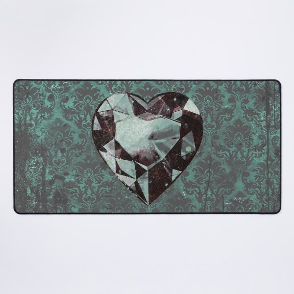 Item preview, Heart-Shaped Faceted Grungy Green Diamond Dark Academia Art designed and sold by Ghoul Enterprises.
