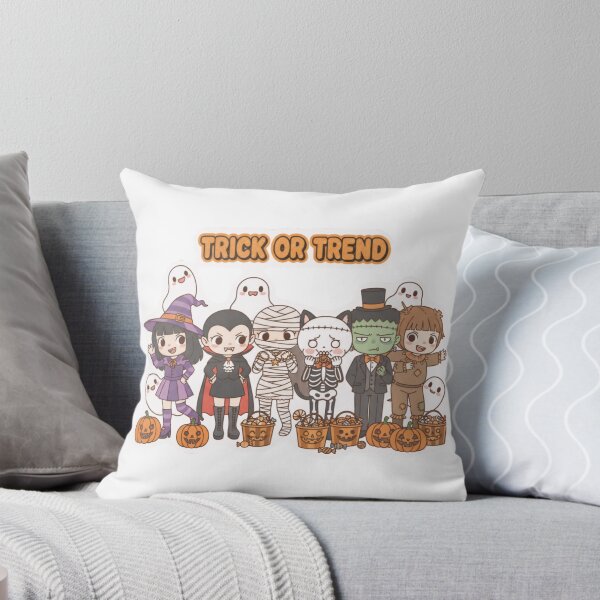 Item preview, Seven spooky K-pop idols dancing around giant glowing pumpkins. designed and sold by SIA FUNKY ARTS.
