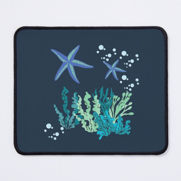 Item preview, blue starfish and green seaweed underwater design designed and sold by XertHardcore.