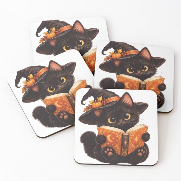 Item preview, Black Cat Witch Reading Spellbook Halloween Book Lover designed and sold by Ghost Of Chill.