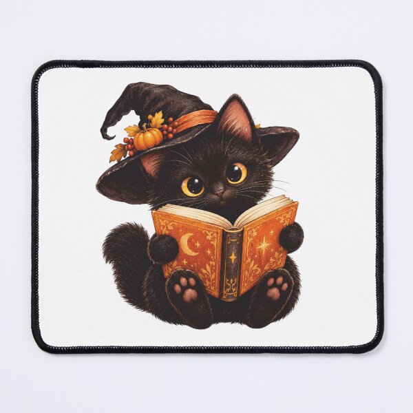 Item preview, Black Cat Witch Reading Spellbook Halloween Book Lover designed and sold by Ghost Of Chill.