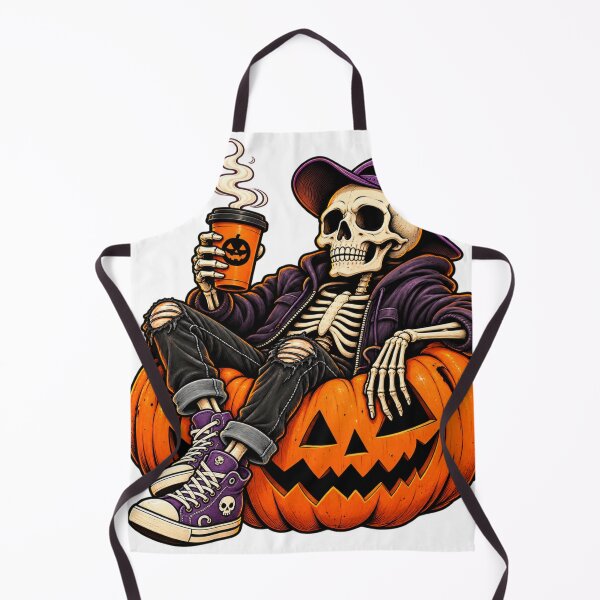 Item preview, Chill Halloween Skeleton Relaxing on a Pumpkin designed and sold by EleganceStudio.