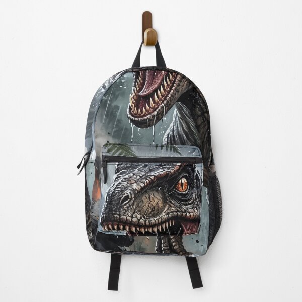 Item preview, Fierce Velociraptor in a Stormy Jungle - Fantasy Art designed and sold by Lucid Dream Pixel.