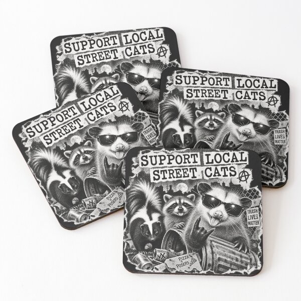 Item preview, Copy of Support Local Street Cats Raccoon Opossum Skunk Grunge Animal designed and sold by will freed18.