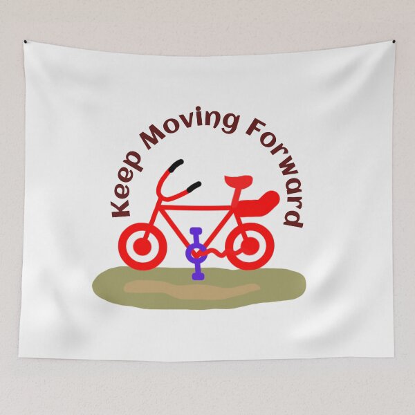 Item preview, Keep Moving Forward Cute Bicycle Art Minimalist Red Bike designed and sold by AWADHESH CHAURASIA.