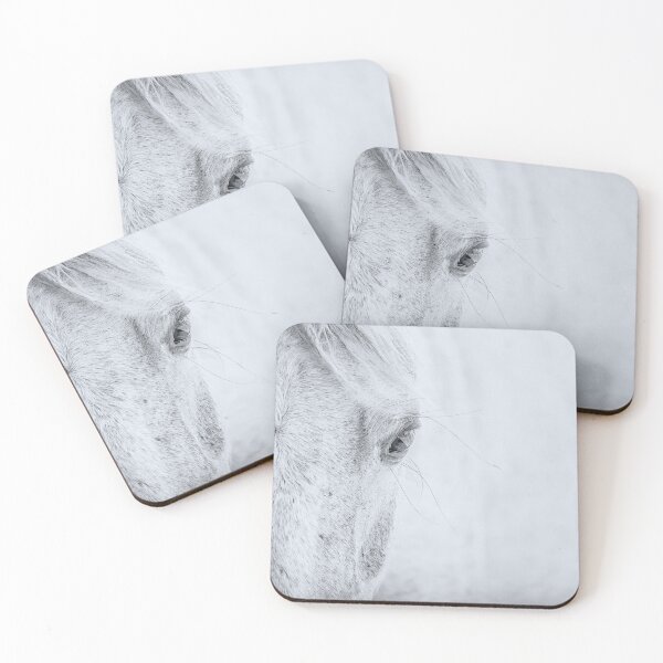 Item preview, White horse in portrait – Gentle horse gaze designed and sold by Nicole Bleck.