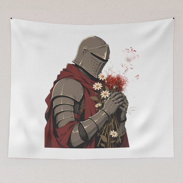 Item preview, Medieval Knight With A Bouquet Of Spider Lilies And Daisies designed and sold by TeamDzShirt.