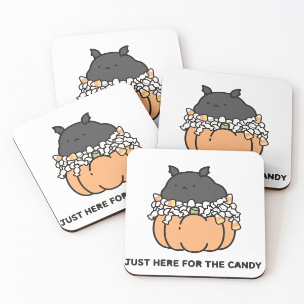 Item preview, Cute Chibi Bat Pumpkin Candy Bucket Just Here For The Candy Halloween Sticker designed and sold by xiaoxiaochibi.