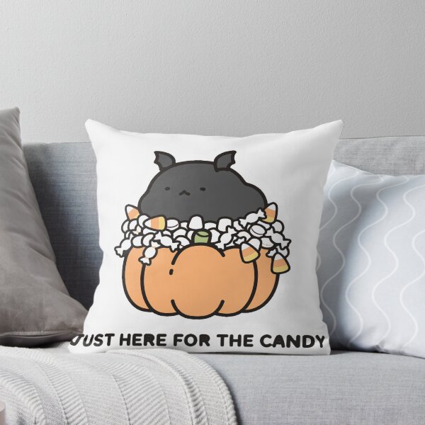 Item preview, Cute Chibi Bat Pumpkin Candy Bucket Just Here For The Candy Halloween Sticker designed and sold by xiaoxiaochibi.