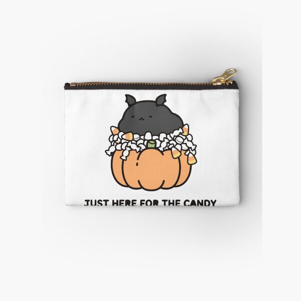 Item preview, Cute Chibi Bat Pumpkin Candy Bucket Just Here For The Candy Halloween Sticker designed and sold by xiaoxiaochibi.