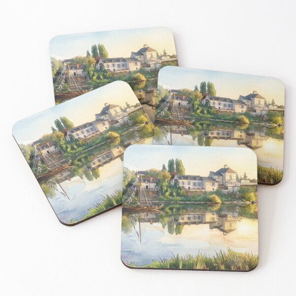 Item preview, 	 Loire River Village & Traditional Gabarre designed and sold by M.ALK.Watercolor.