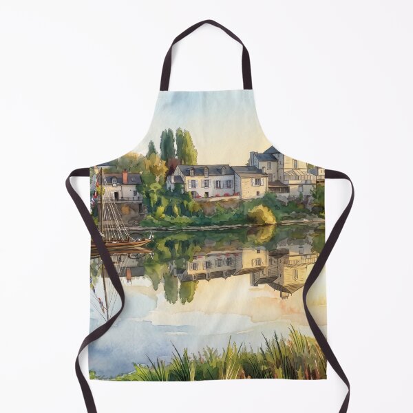 Item preview, 	 Loire River Village & Traditional Gabarre designed and sold by M.ALK.Watercolor.