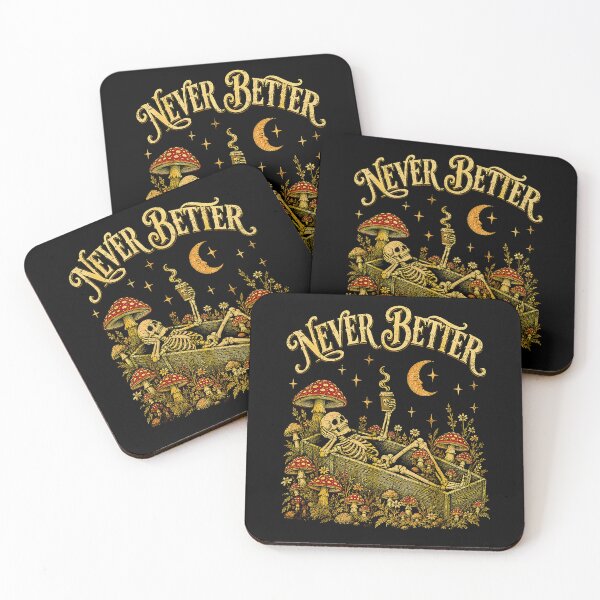 Item preview, Never Better Skeleton Coffee Lover Sarcastic Funny Art designed and sold by Byhergawaa.