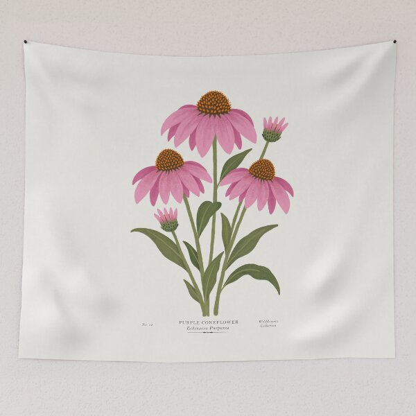 Item preview, Botanical Illustration Purple Coneflowers bouquet designed and sold by OHBOY! Handmade.