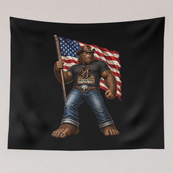 Item preview, Patriotic Bigfoot Cowboy DESIGN designed and sold by FREENATION2026.