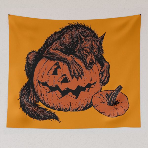Item preview, werewolf lying on pumpkin designed and sold by 123ks.