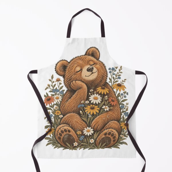 Item preview, Vintage Sleepy Wildflower Bear Cozy Woodland Nature Dreamer designed and sold by Drifka.