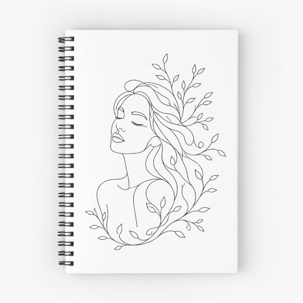 Item preview, "Botanical Woman Line Art: Minimalist Female Face with Leaves" designed and sold by Nubian Style.