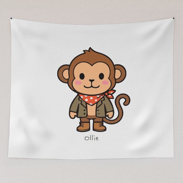 Item preview, Ollie, Cute Monkey, Dressed for Fall / Autumn - Char Char Bear & Friends designed and sold by Asterisk-a.
