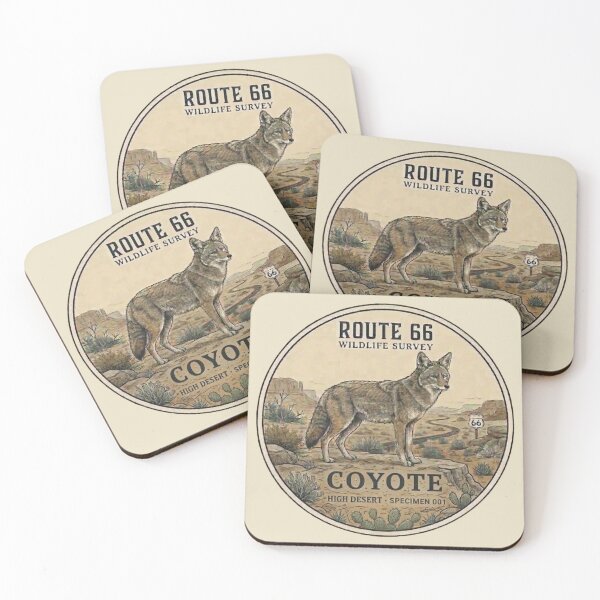Item preview,  Coyote Route 66 Wildlife Survey Vintage Badge designed and sold by CalmCapy Co.
