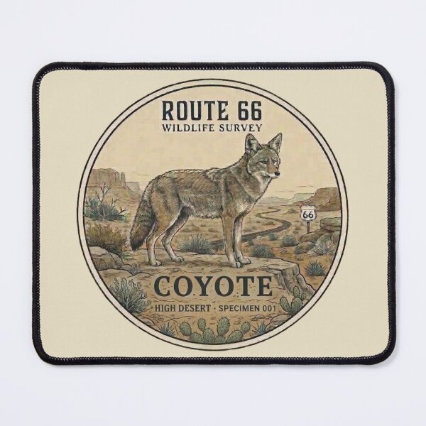 Item preview, Coyote Route 66 Wildlife Survey Vintage Badge designed and sold by CalmCapy Co.