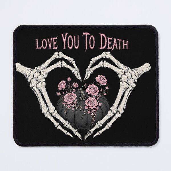 Item preview, Skeleton Hands Heart Pumpkin Pink Roses Pastel Goth Halloween designed and sold by CraftyValley.