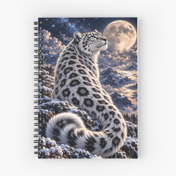 Item preview, Snow Leopard with Full Moon and Snowy Mountains designed and sold by ManJiangHong.